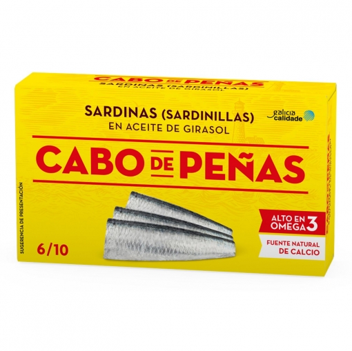 Sardinillas en aceite de girasol Cabo de Peñas 62 g.