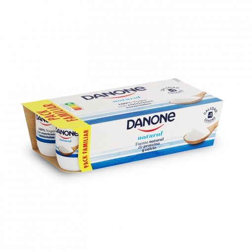 Yogur natural Danone pack de 8 unidades de 120 g.