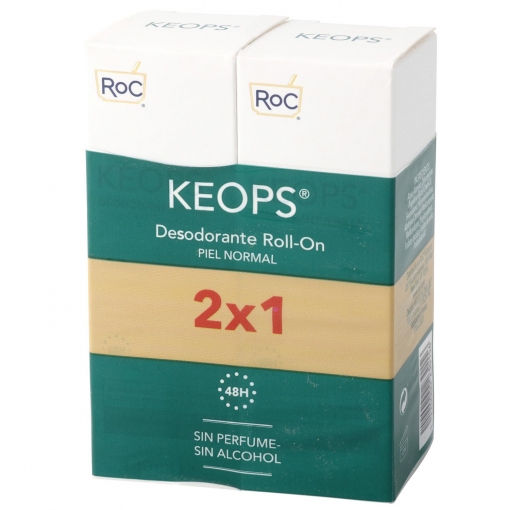Desodorante roll-on piel normal Roc Keops pack de 2 unidades de 30 ml.