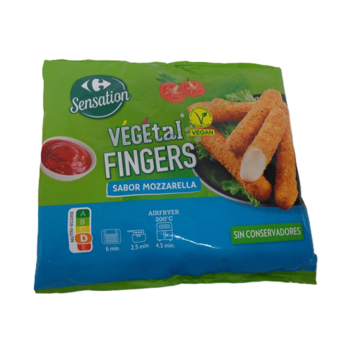 Fingers vegetal sabor mozzarella Sensation Carrefour 275 g.