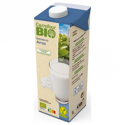 Bebida de arroz ecológica Carrefour Bio brik 1 l.