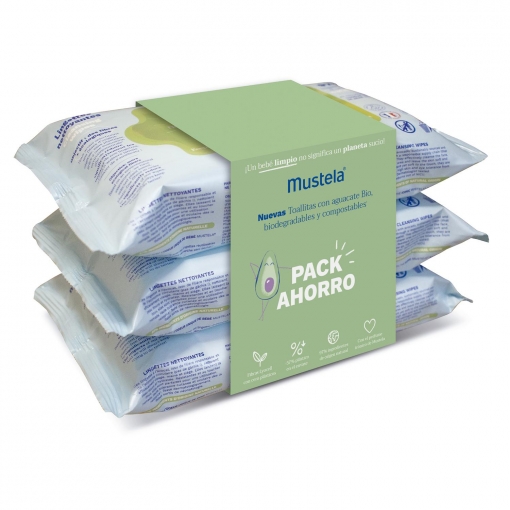Toallitas limpiadoras aguacate Mustela pack de de 60 ud. | Carrefour Supermercado compra online