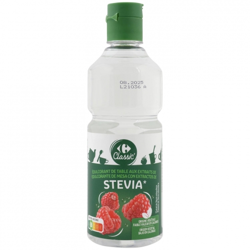 Edulcorante líquido de Stevia Classic Carrefour 200 ml.