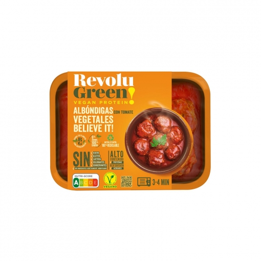 Albóndigas vegetales con tomate Revolugreen sin gluten sin lactosa 250 g.