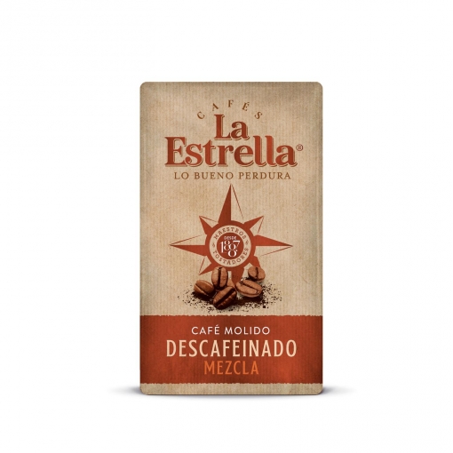 Café molido mezcla descafeinado La Estrella 250 g.