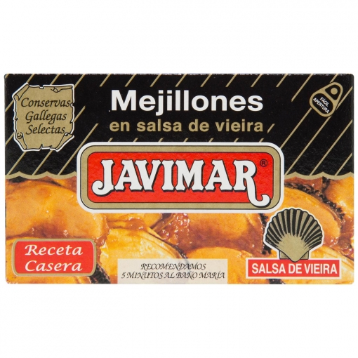 Mejillones en salsa de vieira Javimar sin lactosa 70 g.