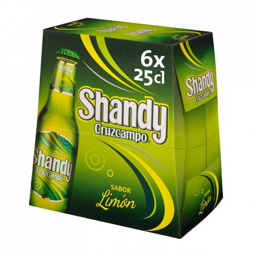 Cerveza Cruzcampo Shandy con limón pack de 6 botellas de 25 cl.