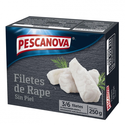 Filete rape sin piel ultracongelado Pescanova 250 g.