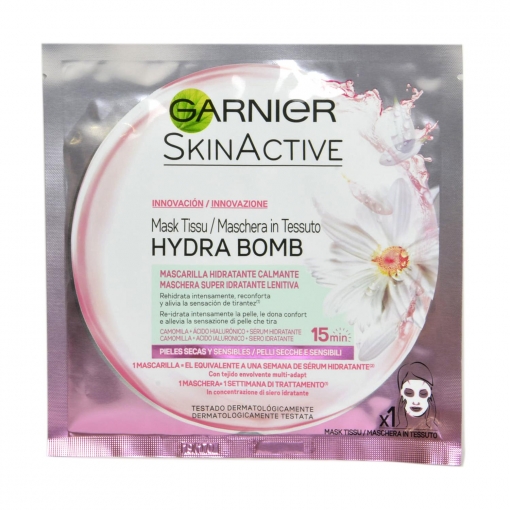 Mascarilla hidratante calmante Hydra Bomb Garnier-Skin Active 1 ud.