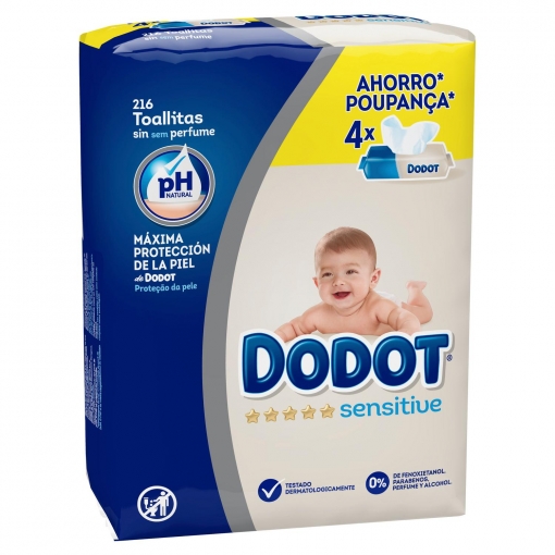 Toallitas de Bebé Dodot Sensitive Recambio 4x54 uds