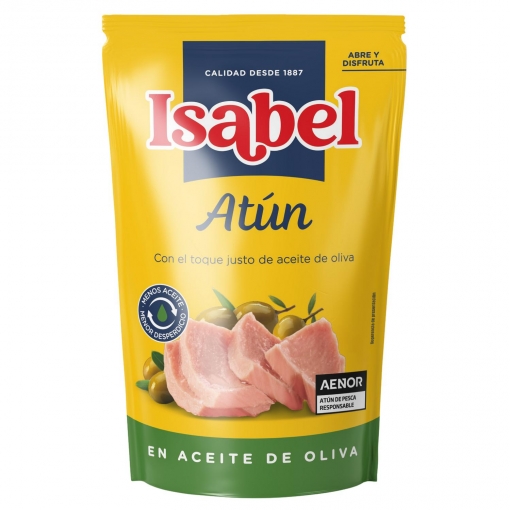 Trozos de atún en aceite de oliva Isabel doy pack 65 g.
