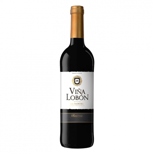 Vino D.O. La Mancha tinto reserva Viña Lobón 75 cl.