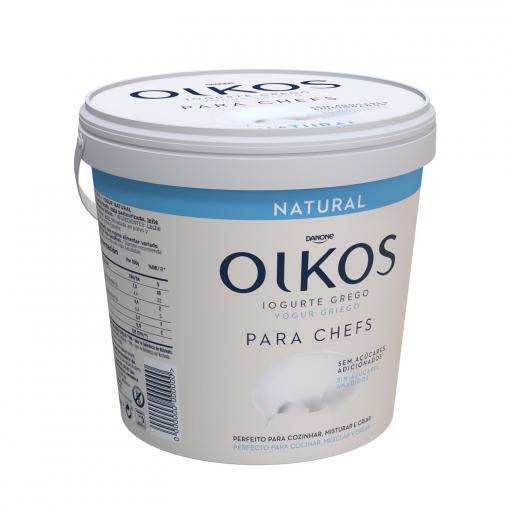 Yogur griego natural sin azúcar añadido Oikos Danone sin gluten 900 g.