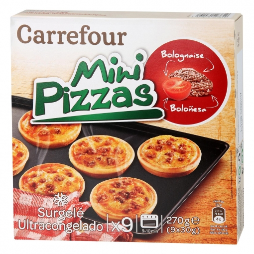 Mini pizzas boloñesa Carrefour 270 g.