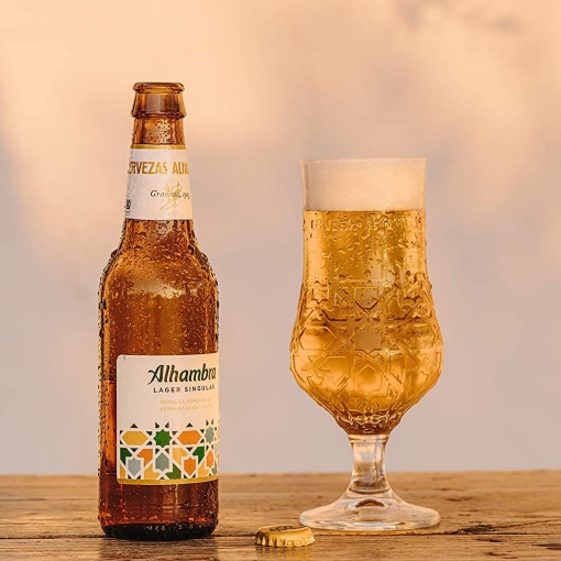 Cerveza Alhambra Lager Singular pack de 12 botellas de 25 cl.