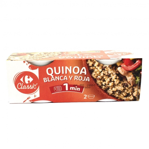 Quinoa blanca y roja Classic Carrefour sin gluten pack 2 unidades de 125 g.