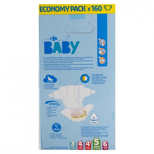 error esclavo vaso Pañales Carrefour Baby Ultra Dry Talla 5 (12-20 kg) 160 ud. | Carrefour  Supermercado compra online