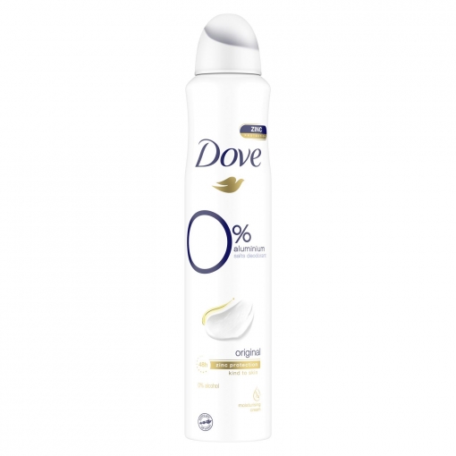 Desodorante en spray 0% sales de aluminio 48h 0% Alcohol Original Dove 200 ml.