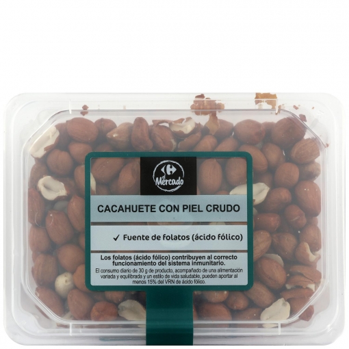 Cacahuete piel crudo Carrefour El Mercado tarrina de 275 g