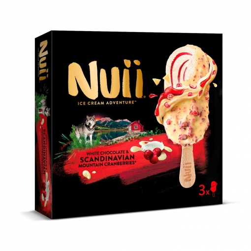 Bombón helado de mascarpone con arándanos Escandinavos Nuii sin gluten 3 ud.