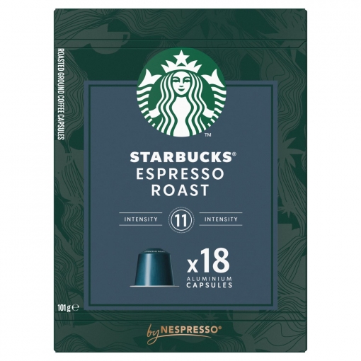 Café espresso roast en cápsulas Starbucks compatible con Nespresso 18 ud.