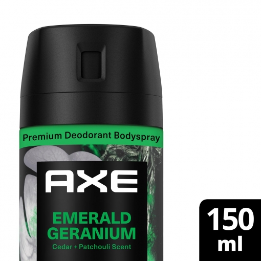 Desodorante en spray Emerald Geranium Axe 150 ml.