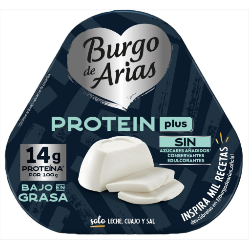Queso fresco protein plus Burgo de Arias sin gluten pack 3 unidades de 70 g.