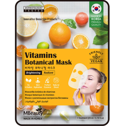 Mascarilla facial botánica de vitaminas iluminadora y radiante Mbeauty 1 ud.