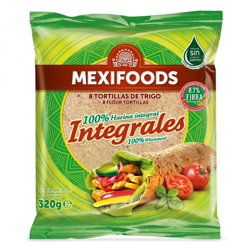 Tortillas de trigo integrales Mexifoods 8 ud.