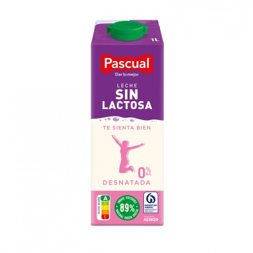Leche desnatada Pascual sin lactosa brik 1 l.