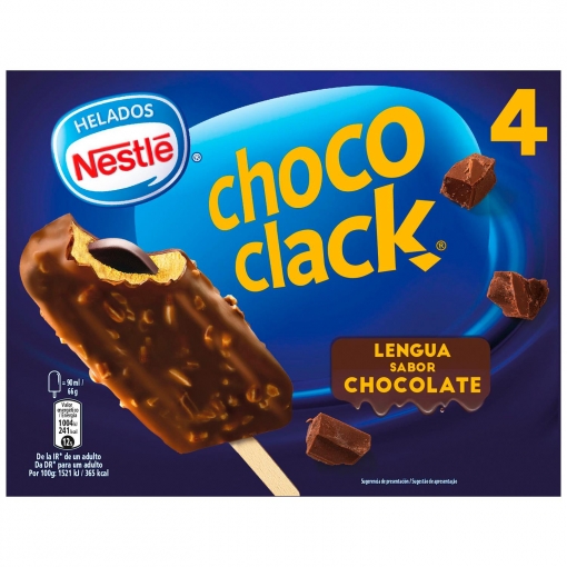 Bombón helado Chococlack Classic Nestlé sin gluten 4 ud.