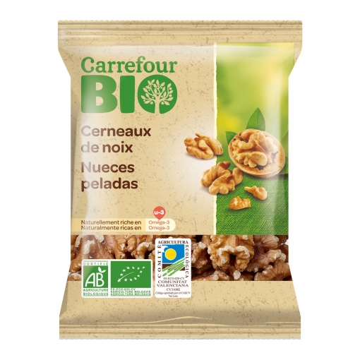 Nueces peladas ecológicas Carrefour Bio 90 g.