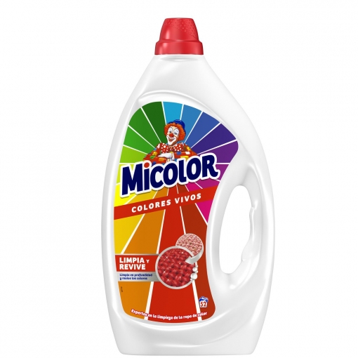 Detergente líquido colores vivos limpia y revive Micolor 52 lavados.