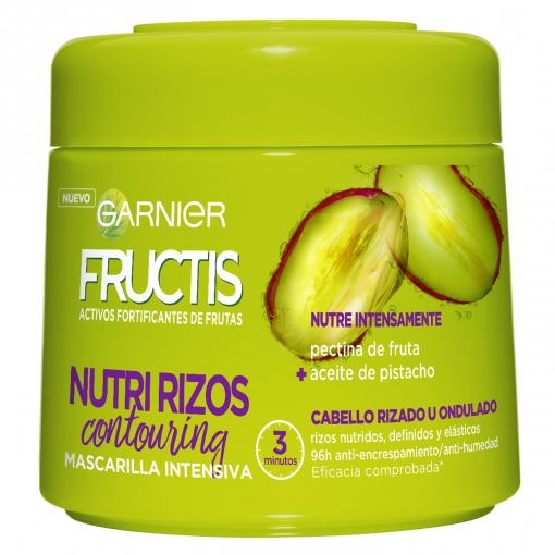 Mascarilla capilar Nutri Rizos Contouring para cabello rizado u ondulado Garnier-Fructis 300 ml.