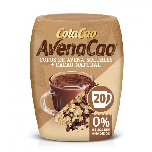 Copos de avena solubles con cacao natural sin azúcar añadido Cola Cao Avenacao 300 g