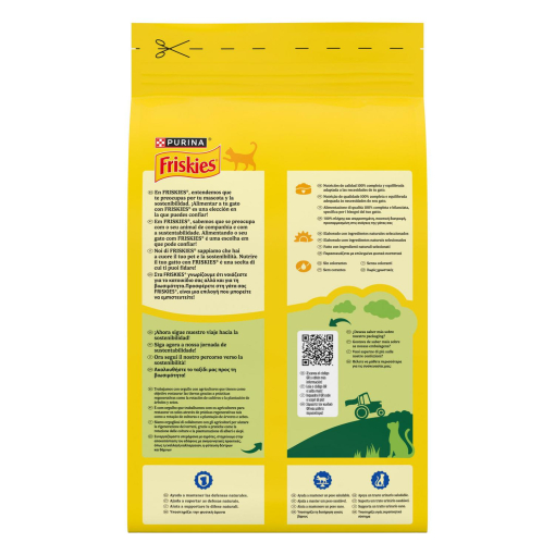Pienso de pavo y pollo con verduras para gato esterilizado Purina Friskies 1,5 Kg.