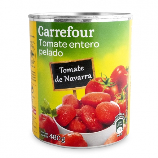 Tomate natural pelado Carrefour 480 g.