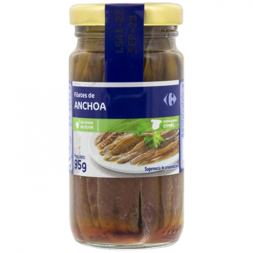 Anchoas en aceite de oliva Carrefour 55 g.