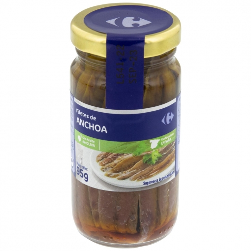 Anchoas en aceite de oliva Carrefour 55 g.