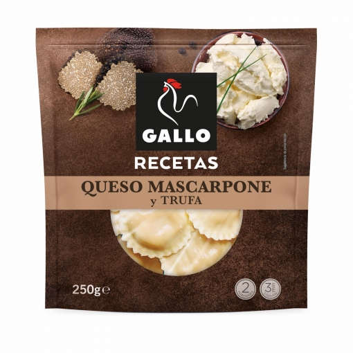 Pasta fresca soles con queso mascarpone y trufa Recetas Gallo 250 g.