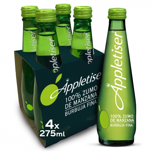 Appletiser 100% zumo de manzana con burbujas finas pack 4 botellas 27,5 cl.