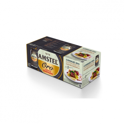 Cerveza tostada Amstel Oro pack 10 latas 33 cl.