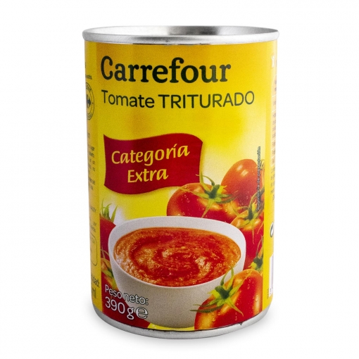 Tomate triturado Carrefour lata de 390 g.