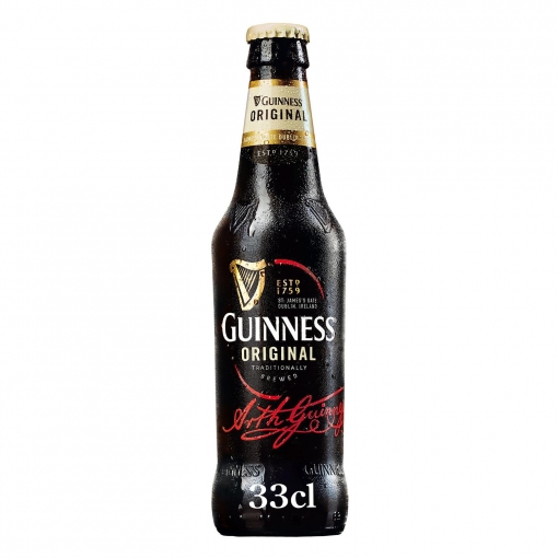 Cerveza Guinness Original irlandesa negra botella 33 cl.