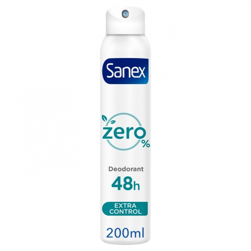 Desodorante en spray extra control protección 48h Zero% Sanex 200 ml.