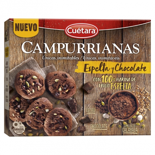 Galletas Campurrianas de espelta con pepitas de chocolate Artiach 320 g.