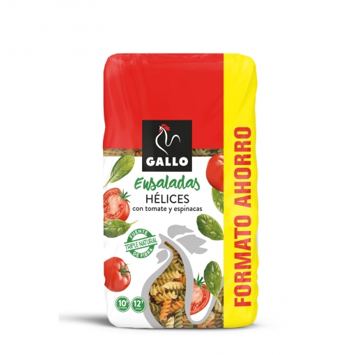 Hélices vegetales de tomate y espinaca Gallo 675 g.