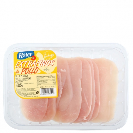 Pechuga de pollo corte extrafino Roler 320 g