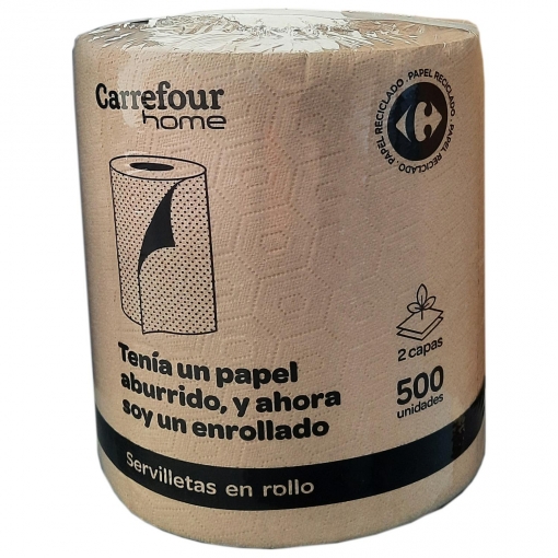 Servilleta Eco en rollo 2 capas Carrefour Home 500 uds