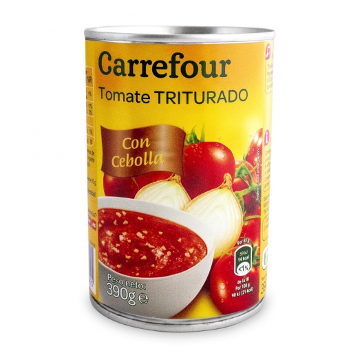 Tomate triturado con cebolla Carrefour 390 g.